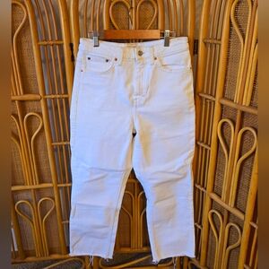 Topshop cream ankle straight jeans